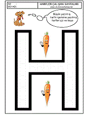 i harfi çizgi çalışması